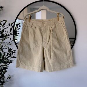 Free People Cotton Linen Pleated Shorts, Buttercream, Beige Women’s 10